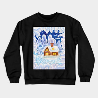 House in snow frame Crewneck Sweatshirt